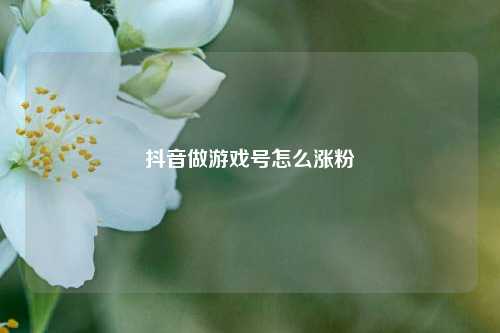 抖音做游戏号怎么涨粉